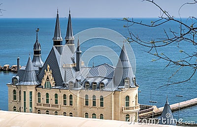 Modern castle on the beach of Odessa, Ukraine Editorial Stock Photo